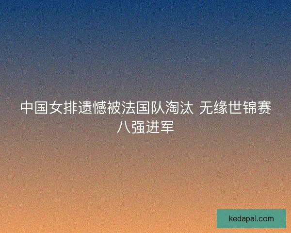 中国女排遗憾被法国队淘汰 无缘世锦赛八强进军